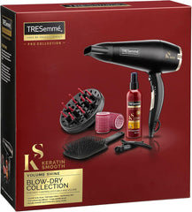 Keratin Hair Dryer & Diffuser Set – 2200W, Heat Protection, Paddle Brush, Black