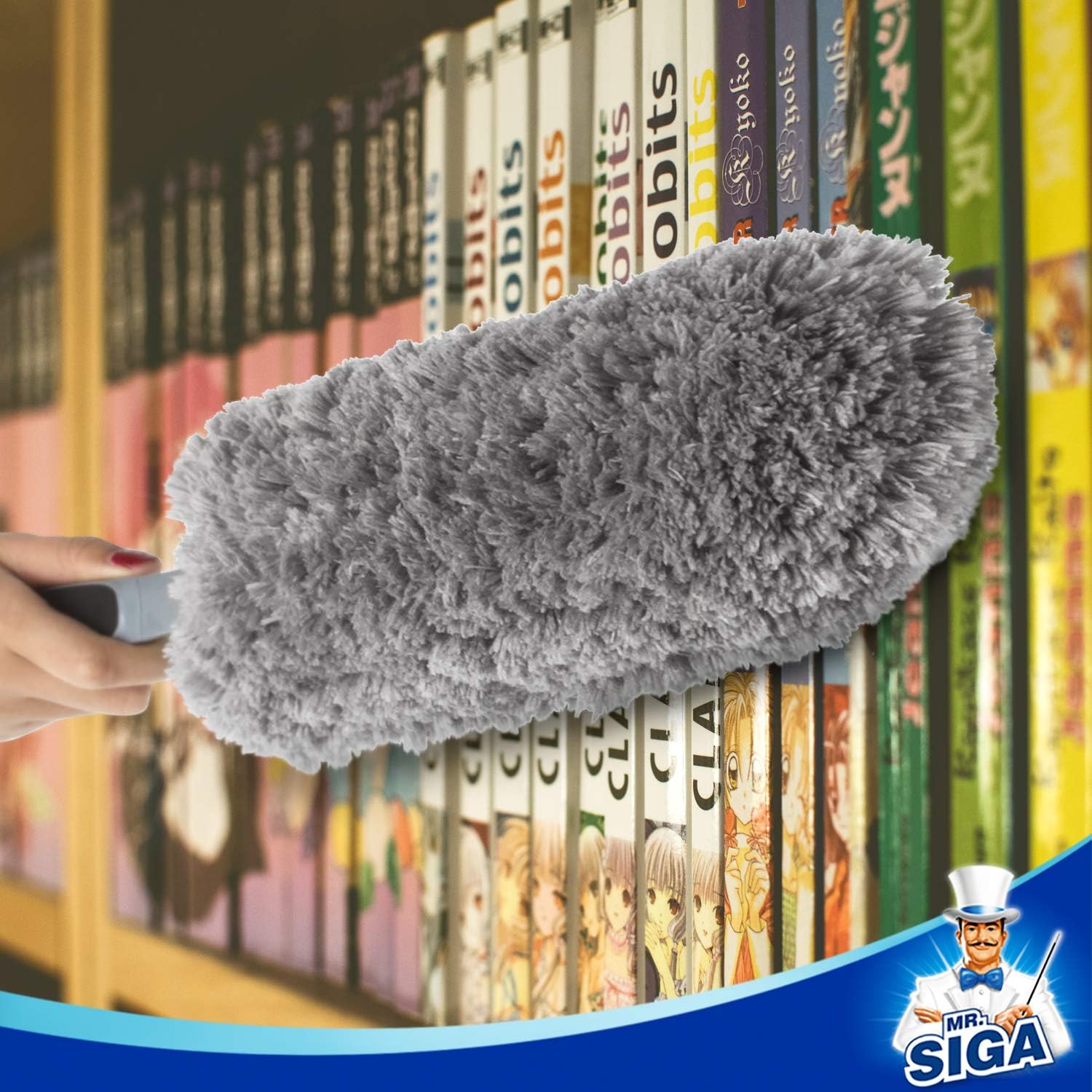 MR.SIGA Microfiber Duster – Reusable, Washable Cleaning Duster in Grey