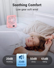 WHATOOK Desk Fan USB: 5000mAh Ultra Quiet 100 Speeds Mini Personal Fans with 24H Long-Lasting Battery, USB-C Fast Charging, LED Display, Child-Safe Grille for Home Office Bedroom Travel Camping