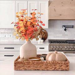 Beferr 5 Pcs Autumn Artificial Eucalyptus Stems – Fall Décor for Home & Centerpieces