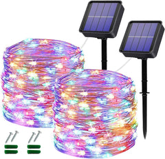 2 Pack Solar Garden Lights – 40ft, 240 LEDs Colorful Fairy String Lights with 8 Modes, Waterproof for Garden, Patio, Party, Wedding, and Christmas