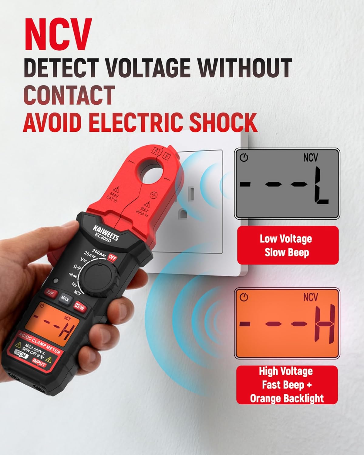 Mini Digital Clamp Meter True RMS AC/DC Voltage Tester