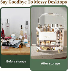 Makeup Storage Organiser with Clear Lid – Dustproof Skincare & Cosmetic Drawers