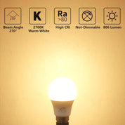 B22 LED Light Bulbs 9W 60W Equivalent Warm White Pack of 16