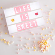 Pink A4 LED Cinema Light Box with Letters