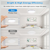 24W Ultra-Thin LED Ceiling Light with Dimmable 2000K Backlight, Warm Night Light & Timer, Modern 12 Inch Round Flush Mount for Bedroom Living Room Kitchen