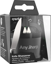 AnySharp Pro Metal Knife Sharpener – Hands-Free PowerGrip Suction | Sharpens All Knives | Hardened Steel & Serrated | Matte Grey