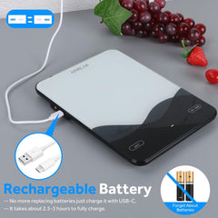 AIMILAR Rechargeable Digital Kitchen Scale, 22lb LED Display, Ounces & Grams