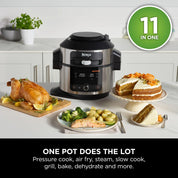 Foodi 11-in-1 SmartLid Multi-Cooker 6L – Electric Pressure Cooker & Air Fryer with Reversible Rack – Stainless Steel/Black