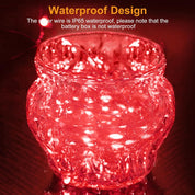 12 Pack Battery Operated Red Fairy Lights 2M with 20 LEDs, Waterproof Mini String Lights with 3 Lighting Modes
