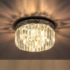 Rayofly 3-Lights Crystal Ceiling Lights Living Room, Chrome Semi Flush Ceilings Light Fittings