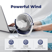 OCOOPA USB Desk Table Fan with Strong Airflow & Quiet Operation, Portable Cooling Fan Speed Adjustable 360°Rotatable Head for Home Office Bedroom Table and Desktop