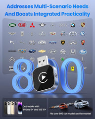 2025 Upgraded Wireless CarPlay Adapter – Plug & Play Converter for iPhone iOS 10+