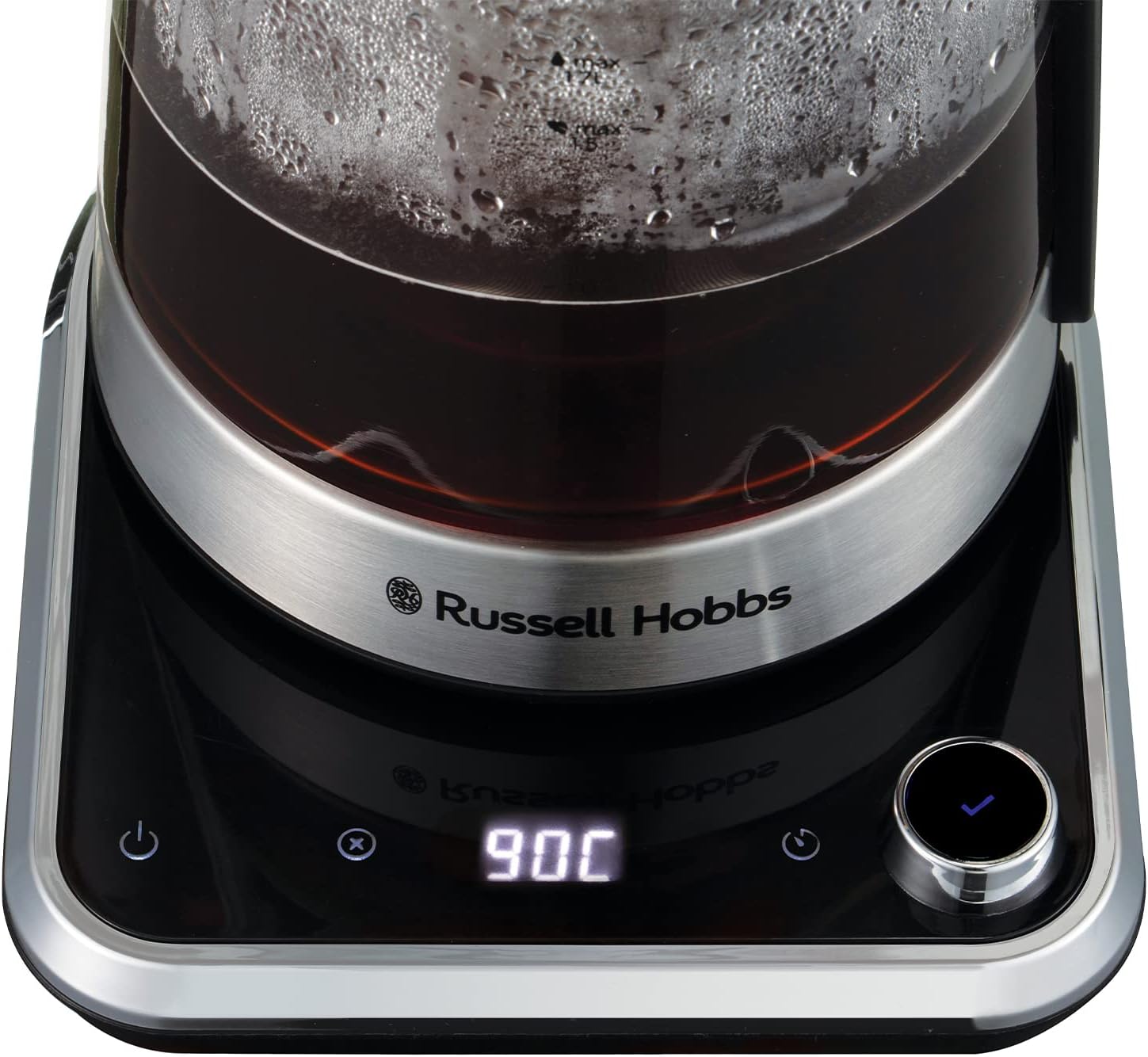 Attentiv 1.7L Electric Glass Kettle with Removable Infuser – Variable Temperature 40°C-100°C, Keep Warm, Touch Control
