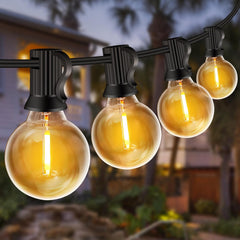 ZYRIVON 33FT Outdoor String Lights - 20+2 Shatterproof LEDs, Warm White, Waterproof for Garden, Yard, and Party Decor