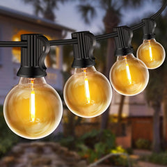 ZYRIVON 10M/33FT 20+2 LED Garden Lights, Shatterproof Waterproof Outside Lights, Warm White String Lights