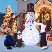 Large outdoor Christmas snowman decoration with rotating LEDs