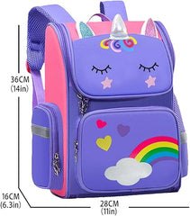 Cute Unicorn School Backpack  Kids Bookbag for Girls & Elementary Students