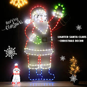 Colorful multicolor LED Santa for indoor and outdoor display