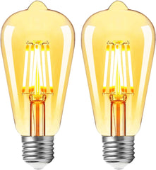 E27 Vintage Light Bulb,6W Led Equivalent 60W Incandescent Bulbs,pack of 2