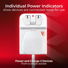 3-Socket Surge Protected Adaptor with Individual Switches – Safe Power Extension