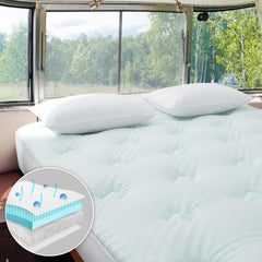 Double Memory Foam Mattress Topper – 135x190cm with Extra Deep Pocket Cover