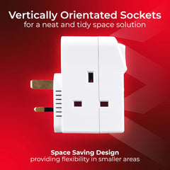 3-Socket Surge Protected Adaptor with Individual Switches – Safe Power Extension
