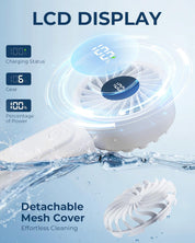 4000mAh Foldable Handheld Fan with LED Display