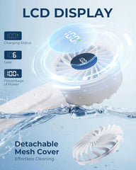 4000mAh Foldable Handheld Fan with LED Display