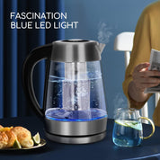 Aigostar Electric Glass Kettle 1.7L Variable Temp, Tea Infuser, Keep-Warm