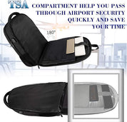 Black 15.6" Laptop Backpack – Waterproof USB Charging Work, School & Travel Bag