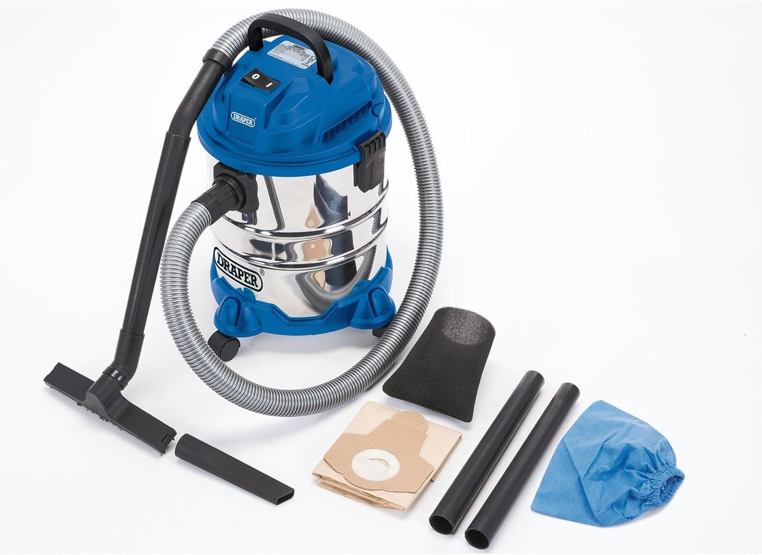 Draper 1250W Blue 20L Wet & Dry Vacuum Cleaner with Blower
