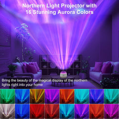 Northern Lights Aurora Projector 16 Color Galaxy Night Light Remote
