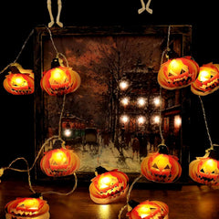 Halloween String Lights, 3m/9.8ft 20LEDs Pumpkin String Lights Waterproof Battery Powered Lights, Horror Themed Party, for Halloween Decorations Outdoor Indoor, Winter Decoration (Bat)