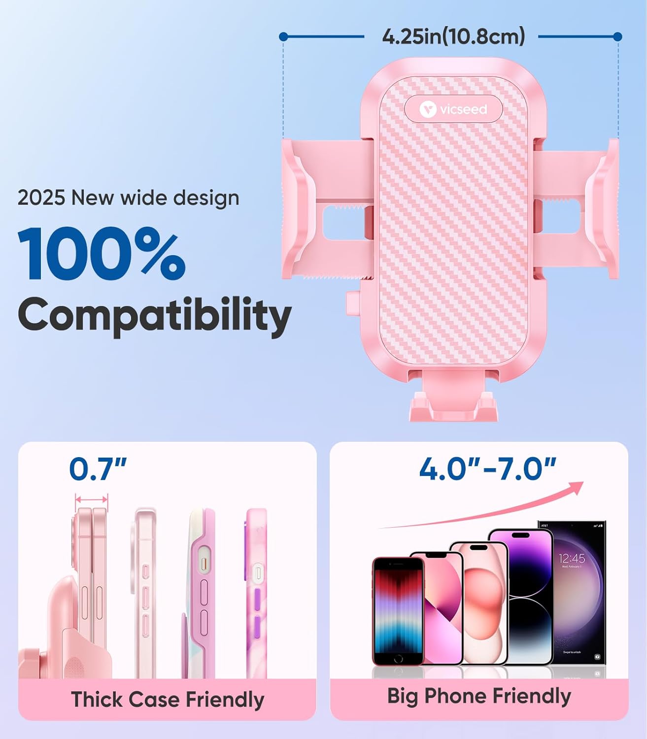Rally Racing-Grade 3-in-1 Car Phone Holder Pink