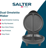 Omelette Maker – Non-Stick Deep Fill Plates, Double Egg Cooker for 2 Omelettes, Fast Heat Up, Easy Clean, 750W, EK2716