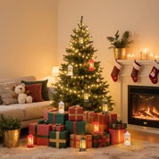 Vintage-style Christmas lantern with Santa design