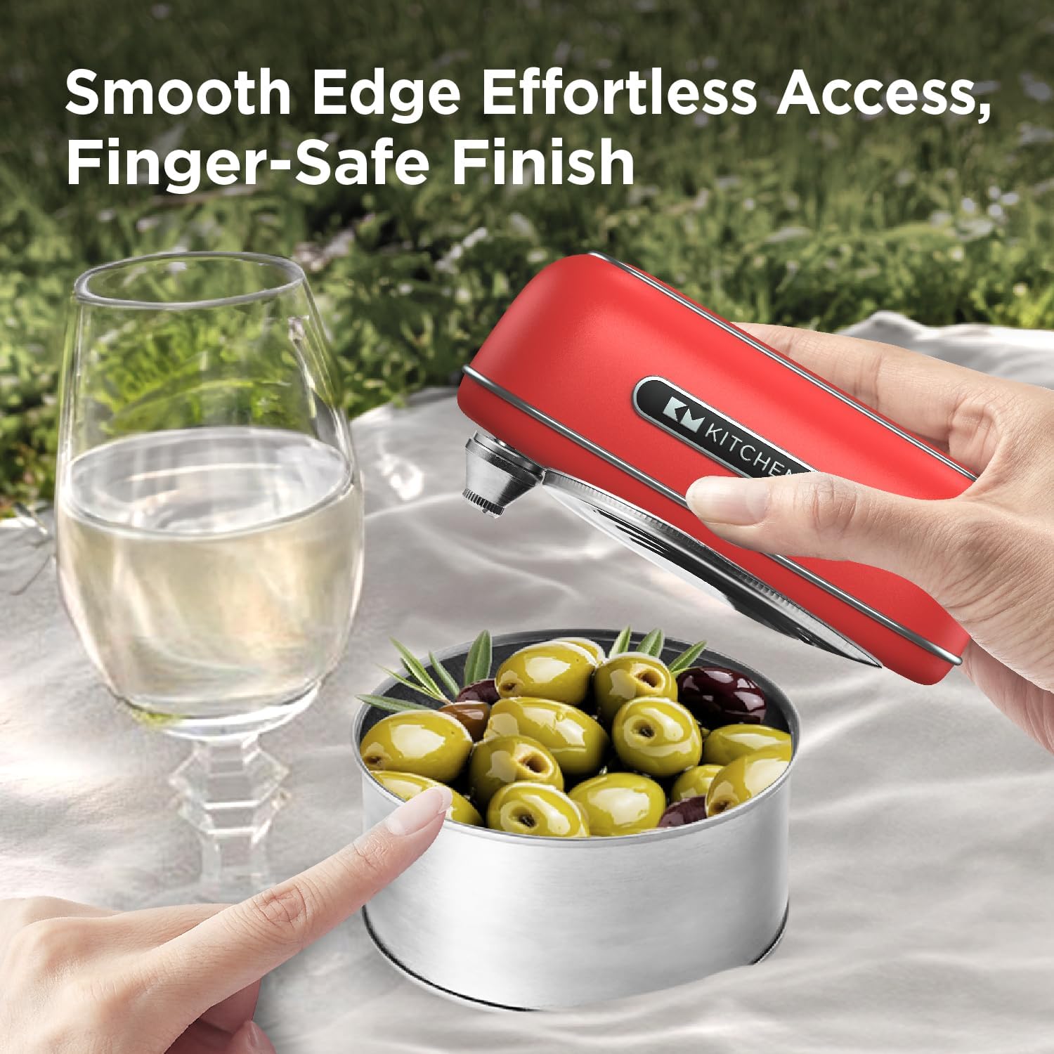 Kitchen Mama Orbit One Rechargeable Electric Can Opener – Red