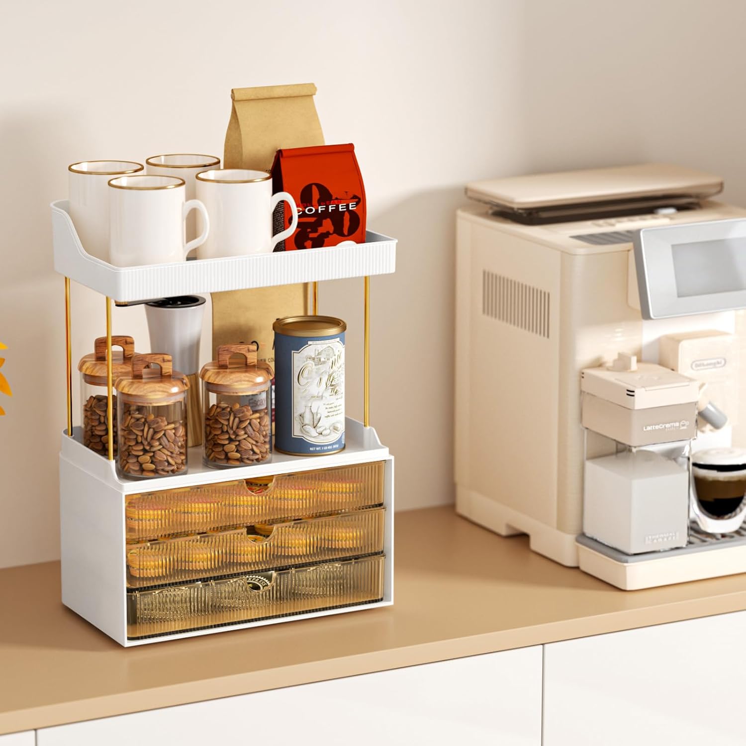 Makeup Organiser – 2-Tier, 3 Drawers Vanity & Cosmetic Storage for Bathroom