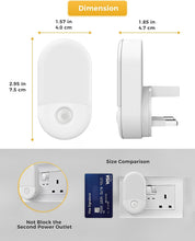LED Night Light Plug in Wall with Dusk to Dawn Sensor, 2 Pack – 3000K Warm White, Adjustable Brightness
