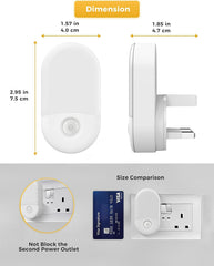 LED Night Light Plug in Wall with Dusk to Dawn Sensor, 2 Pack – 3000K Warm White, Adjustable Brightness