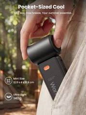 Portable Handheld Fan 5000mAh Stepless Turbo USB Mini