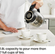 Electric Kettle 1.8L 3000W Glass Tea Kettle with Infuser & LED Lights