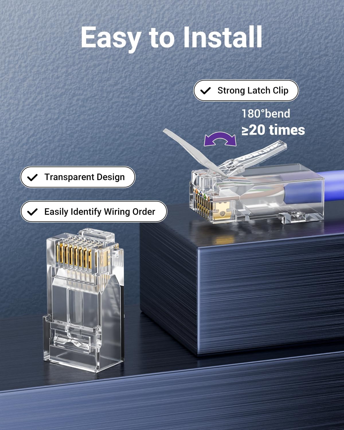 RJ45 Pass Through Crimp Tool Kit with Cat6 Connectors