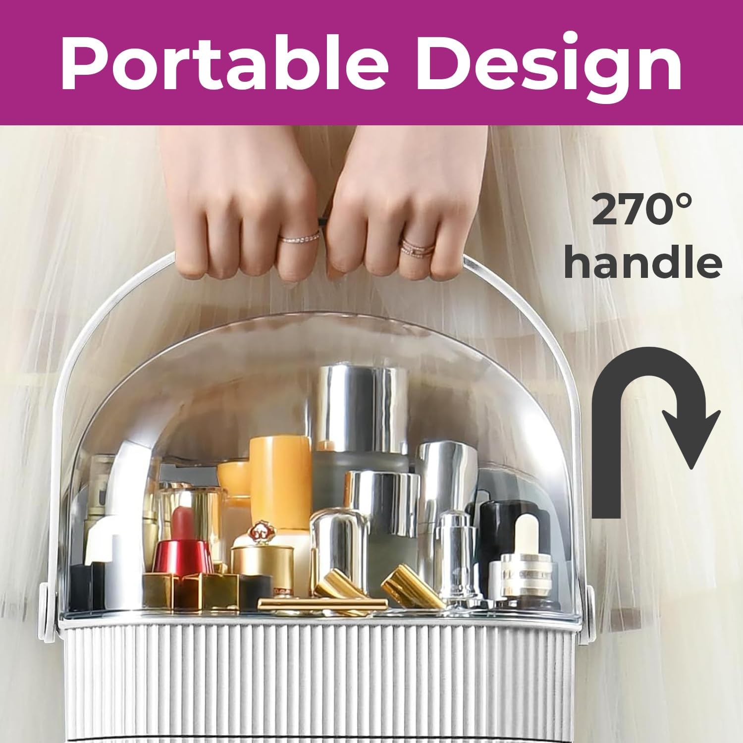 3-Layer Cosmetic Makeup Organizer Box – Vanity Beauty Storage Holder for Skincare & Accessories