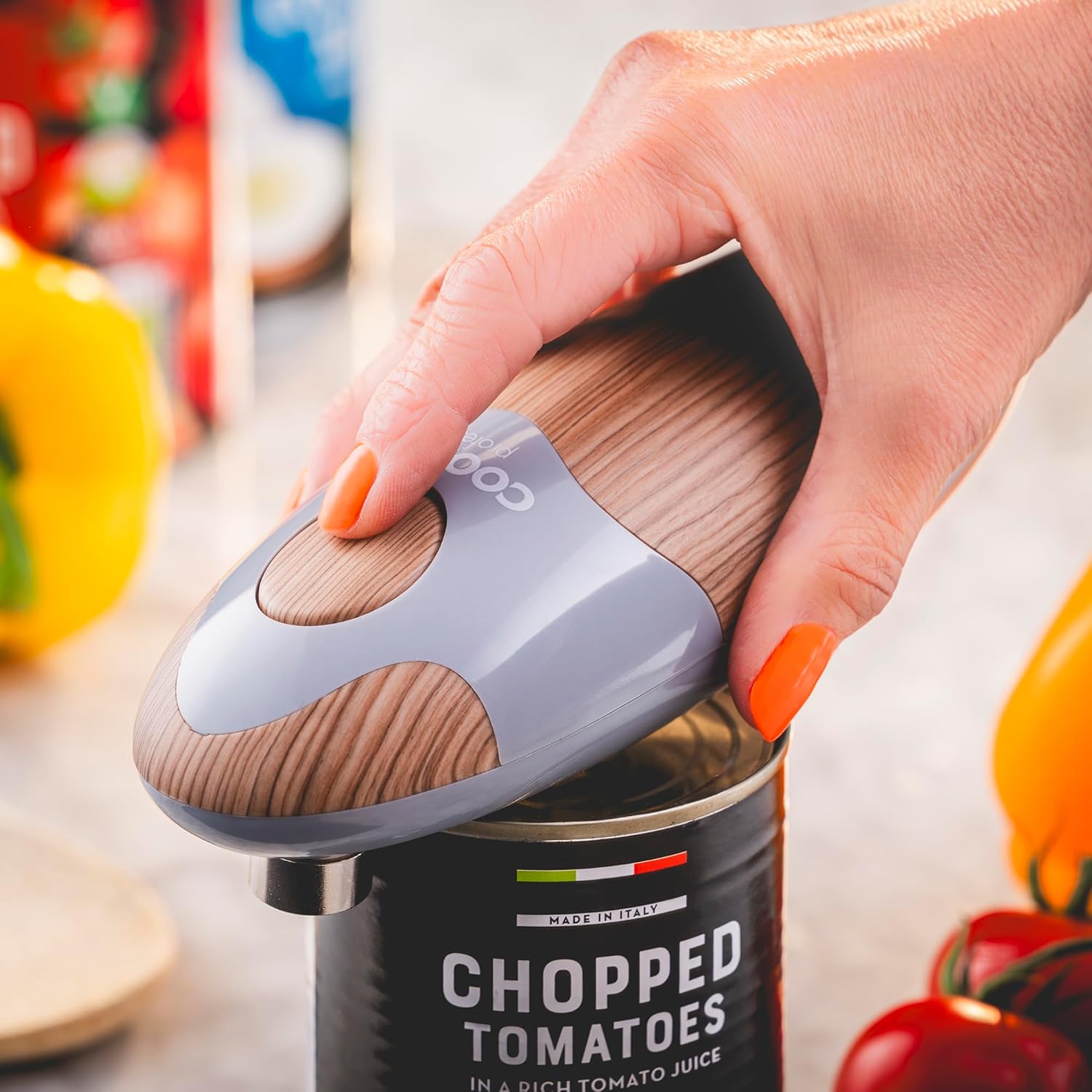 Cooks Professional Electric Can Opener – Nordic Grey, Cordless One-Touch