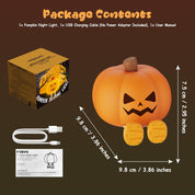 Kids Pumpkin Silicone Night Light Rechargeable Timer Touch Control Lamp