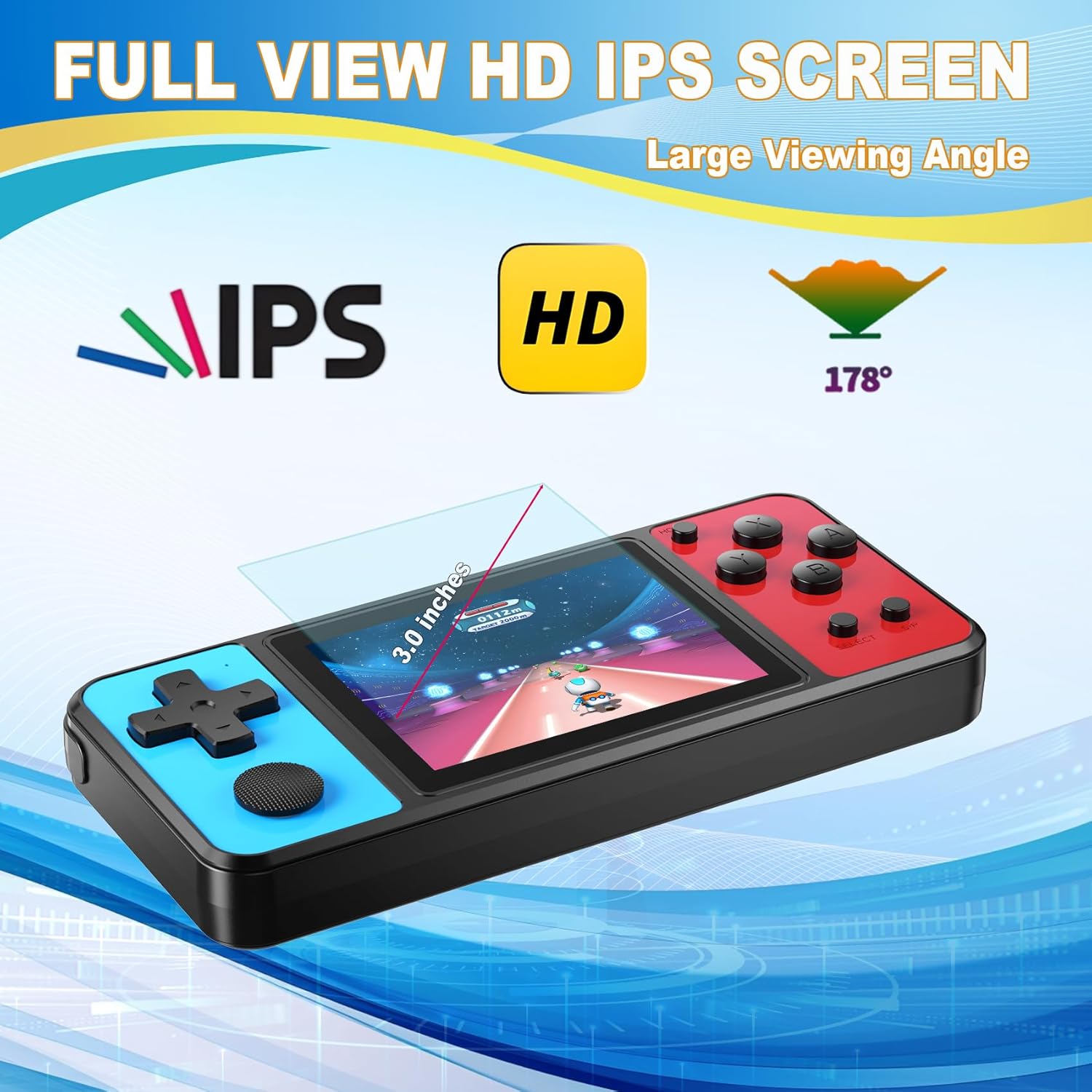 32 Bit Handheld Game Console – 139 Built-in Games, 3.0" IPS Screen, Gift for Kids