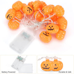 Halloween Pumpkin String Lights 3M 20 LED Battery Operated Waterproof