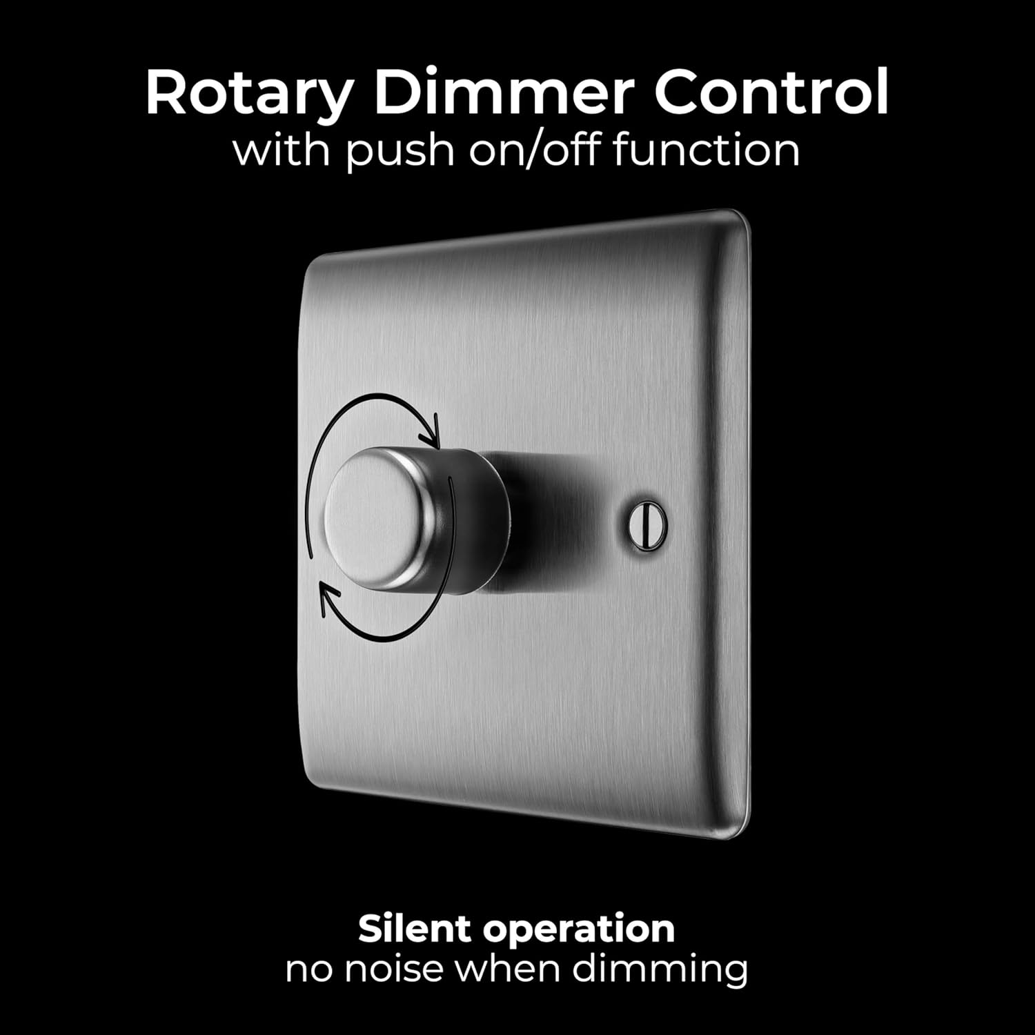 Single Dimmer Intelligent Light Switch Brushed Steel 2-Way 400W